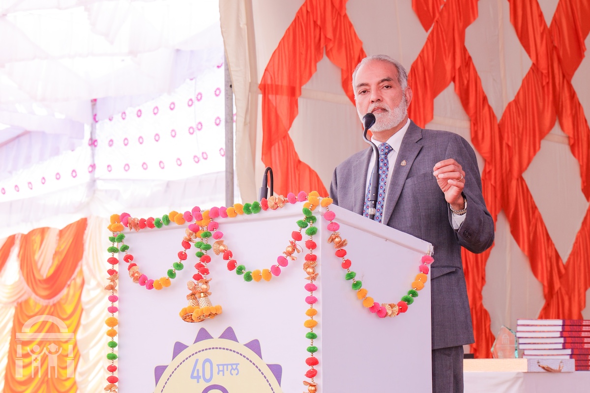 Barj S Dhahan speaking at the 40th Anniversary of Guru Nanak Mission Hospital
